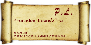 Preradov Leonóra névjegykártya